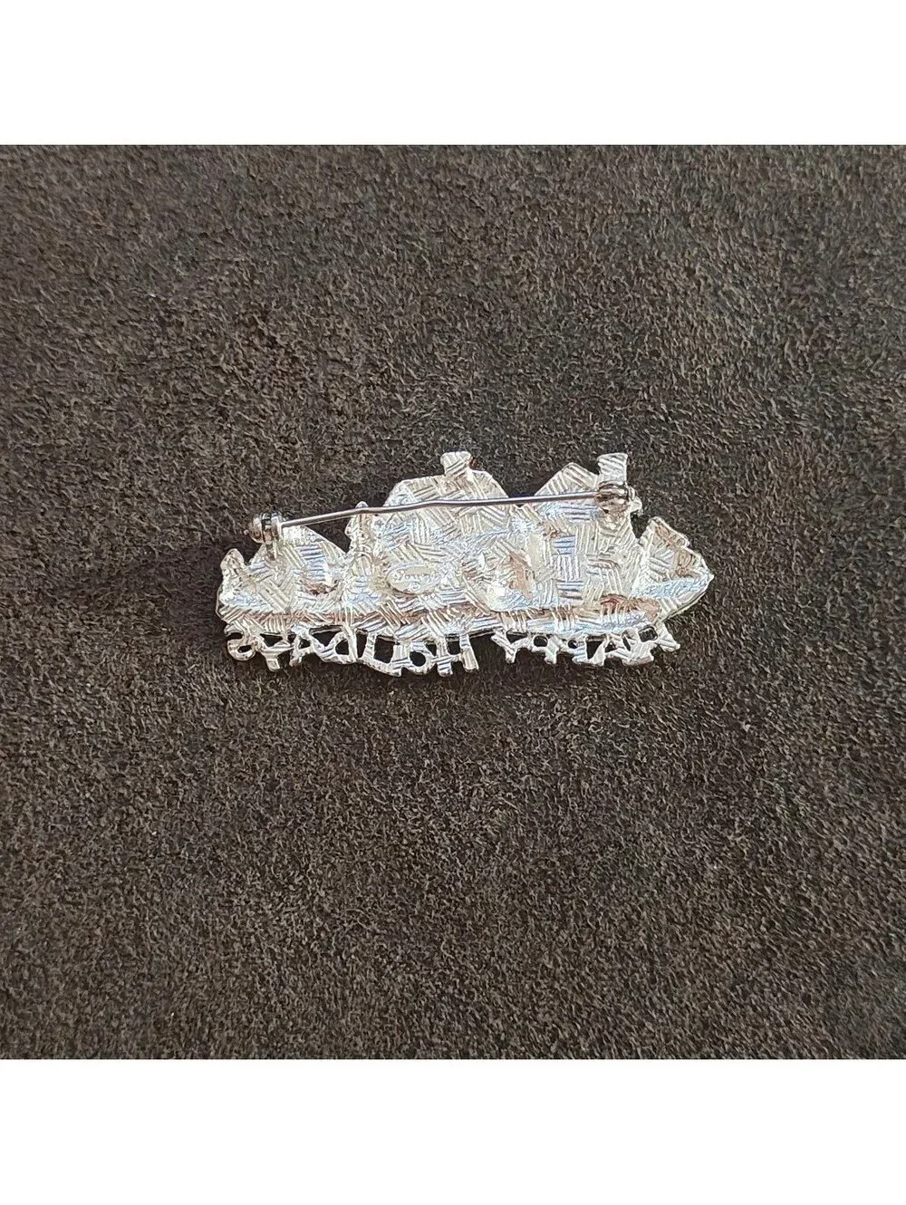 1980s Danecraft Happy Holidays Christmas Village Pin